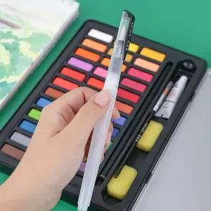 Juegos de Arte de alto pigmento de 36 colores, Kit de Arte de regalo de pintura, juego de pastel de acuarela sólido seco para niños