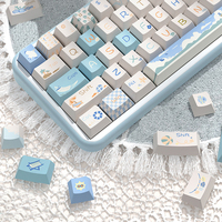 Customized Cherry Cute Anime Keyboard Keycaps Grey Yellow Matcha Green White Key Cap Russian Japanese Mechanical Keycaps Puller