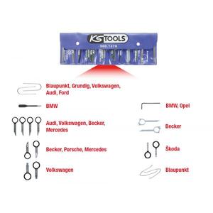 KS TOOLS - 500.1370 Kit de déverrouillage radio et navigation (18 pcs) - EAN 4042146132319 HEAVY VEHICLES - Product Image 2