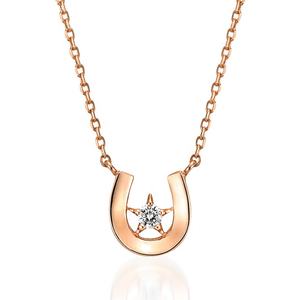 보석 925 스털링 실버 18k 골드 도금 지르콘 말굽 스타 목걸이 여성용 - Product Image 5