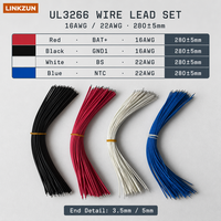 Set Kabel UL3266 16AWG 22AWG 280±5mm Merah Hitam Putih Biru untuk Palu Listrik WU312, Baterai, dan Kabel Kontrol