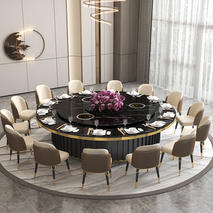 Hotel Suite Luxury Dining <b>Table</b> Set With Lazy VIP Room Smart Big Marble Round Chairs Round Dining <b>Table</b> With Chairs - Product Image 2