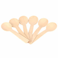 Cuillère à yaourt et à crème glacée jetable en bois de bouleau écologique avec logo personnalisé, emballage individuel pour les occasions de rentrée scolaire