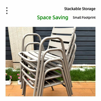 Ensemble de table et de chaises de jardin modernes, durables, en acier au carbone et en aluminium, imperméables, résistants à la rouille, élégants et stables pour la terrasse et le jardin