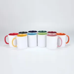 Rubysub M093 Custom Colored Inside Handgrip Shape Blank Mug Printed Sublimation Coated Ceramic Mug