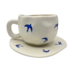 Juego de Tazas y Platos de Porcelana con Diseño de Corazón y Rayas, para Uso Doméstico, Té de la Tarde y Servir Postres, Venta al Por Mayor - Product Image 6