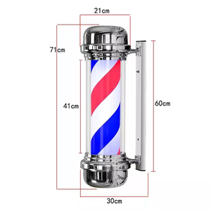 Wanmei Hairdressing <strong>Barber</strong> <strong>LED</strong> <strong>Barbers</strong> Pole Red White Blue Waterproof Rotating <strong>Light</strong> Hair Salon Shop Sign Outdoor Wall <strong>Light</strong> - Product Image 4