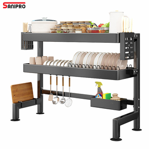 SANIPRO, soportes <span class=keywords><strong>de</strong></span> almacenamiento <span class=keywords><strong>de</strong></span> vajilla <span class=keywords><strong>de</strong></span> 2 niveles sobre el fregadero, estante <span class=keywords><strong>de</strong></span> secado <span class=keywords><strong>de</strong></span> <span class=keywords><strong>platos</strong></span> <span class=keywords><strong>de</strong></span> Metal, estante organizador <span class=keywords><strong>de</strong></span> <span class=keywords><strong>platos</strong></span>, <span class=keywords><strong>escurridor</strong></span> para Cocina - Product Image 1