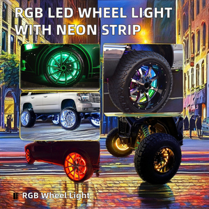 مصباح مركز سيارة LED RGB مزدوج التدفق بوصة مقاوم للماء شريط نيون ضوء عجلة مصباح جو 12 فولت جهد جديد - Product Image 5