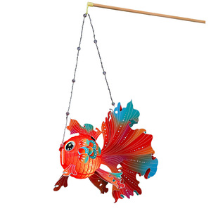 Linterna de Año Nuevo 2026 del Año del Caballo, Linterna de Mano DIY para Niños con Diseño de Pez Dorado, Linterna Brillante para el Festival de Primavera - Product Image 5