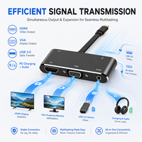Hub USB C 5 en 1, adaptateur multiport HD 4K VGA 1080P, USB 3.0 5 Gbps, charge PD, prise audio pour MacBook Pro, ordinateur portable