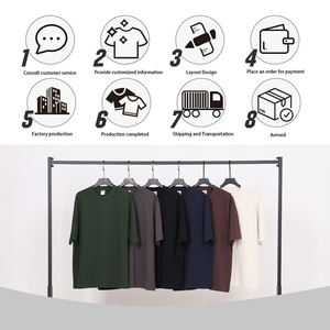 Camiseta de Hombre de Alta Calidad, 275g, con Parches en los Hombros, Costura Invisible Especial, 100% Algodón, Estampada, Estilo Casual, Talla Grande - Product Image 5