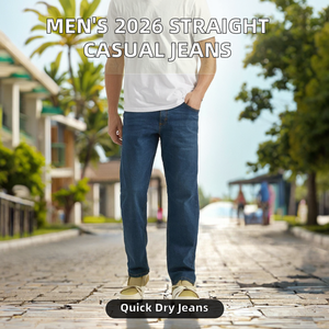 Jeans en denim décontractés pour hommes, coupe droite, tricotés, couleur unie foncée, style vintage, collection été-automne 2026, design tendance, vente en gros directe usine - Product Image 2