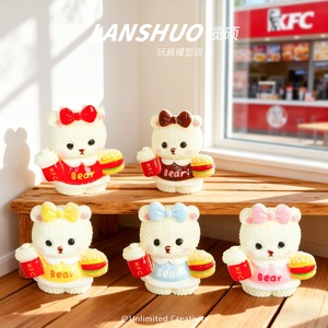 Ourson en résine créatif DIY Rainbow Candy, jouet en peluche, forme d'animal de dessin animé KFC, ornement de bureau, pendentif porte-clés - Product Image 3