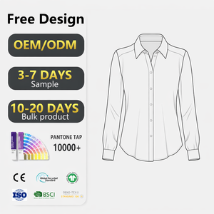 Camisa de Seda para Mujer, Camisas de Manga Larga, Blusa de Oficina para Dama, Blusa de Seda Satinada, Tops de Talla Grande, Blusas para Mujer, Logotipo Personalizado - Product Image 1