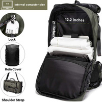 Échantillon Gratuit Sac à Dos Rétro 5 Pouces en Polyester RPET Recyclé, Pratique pour les Loisirs, Intelligent, pour Homme, avec Port de Chargement, pour Triathlon, Ordinateur Portable et Activités de Plein Air