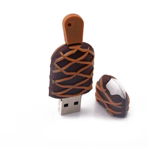 Stik memori Usb 8gb 16gb, Flash Drive silikon kartun es krim 32gb 64gb 4gb murah, Flash Drive untuk hadiah