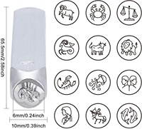 12 timbres en métal de conception d'horoscope (6mm 1/4 ") timbres de poinçon en métal d'animal de zodiaque pour l'estampage en bois de cuir de bijoux