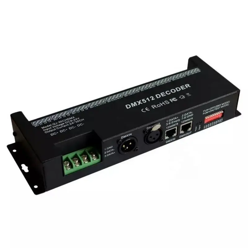 30 Channel DMX512 LED Controller DC9V-DC24V RGB DMX Decoder