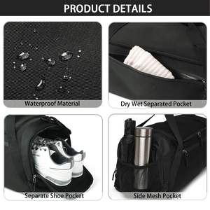 <span class=keywords><strong>Bolsa</strong></span> Deportiva Casual Unisex de Gran Capacidad, Resistente al Agua, de Poliéster, con Compartimento para Zapatos, para Viajes de Fin de Semana y Gimnasio - Product Image 5