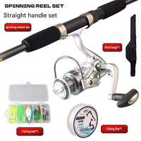 En gros, Combo canne à pêche spinning 1,8 m et moulinet, Kit complet d'équipement de pêche pour eau douce, pour achigan, brochet, snapper