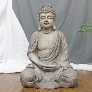 Venta al por mayor el budismo figuras de piedra mira de fibra de vidrio de estilo estatuas Jardín Chino Buda estatua de Buda de piedra % - Product Image 1