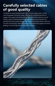 Trn biển rắn 3 trong 1 2.5 + 3.5 + 4.4mm âm thanh có thể thay thế jack 4 lõi đồng Bạc hỗn hợp qdc cắm nâng cấp HiFi Tai nghe cáp - Product Image 4