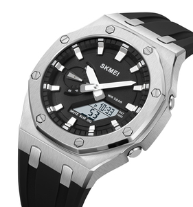 Reloj Deportivo SKMEI 2243 al por Mayor, Reloj para Hombre con Doble Hora, Resistente al Agua 50M, Correa de Silicona, Pedidos al por Mayor, Relojes Digitales para Hombre - Product Image 4