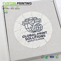 Étiquette destructible autocollante, scellé de sécurité en papier fragile effet coquille d'œuf, impression personnalisée du logo, autocollant circulaire adhésif en rouleau, vente en gros