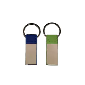 Заводская дешевая Серебряная сумка для ключей с лазерной гравировкой, держатель для ключей с кожей