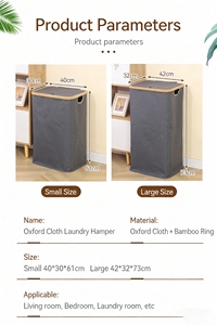 Cesto de Ropa Plegable de Bambú al por Mayor con Tapas, Tamaño Personalizable, Cesto de Ropa Metálico para Almacenamiento en el Hogar - Product Image 5