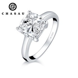 Solitaire <strong>Ring</strong> for Women 925 Sterling Silver 3CT <strong>Cushion</strong> Cut Cubic Zirconia Engagement <strong>Wedding</strong> <strong>Ring</strong> Christmas Gift - Product Image 1