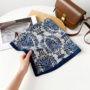 Nouveau foulard carré en soie haut de gamme pour femme musulmane, motif floral de cajou, imprimé numérique, décontracté, 70 cm, printemps et automne 2026 - Product Image 6