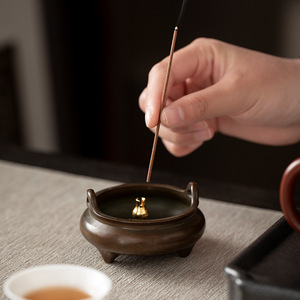 Quemador de Incienso de Bronce Estilo Xuande, Hecho a Mano con Madera de Sándalo, Accesorio para Ceremonia del Té, Artículo Decorativo para Interiores - Product Image 3