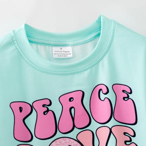 Disponibile: <span class=keywords><strong>Felpa</strong></span> per Bambine e Neonate in Misto Cotone Verde Menta con Maniche Leopardate Rosa per San Valentino - Product Image 5