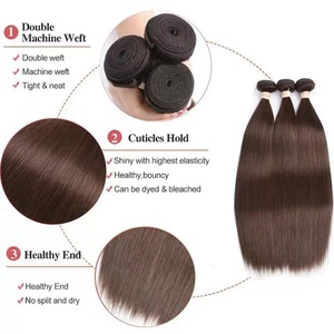 Grade 12A Super Double Drawn Droite Couleur Marron 4 # Paquets de Cheveux Tissage, Extensions de Cheveux Humains Meilleure Qualité Cheveux Bruts Vietnamiens - Product Image 5