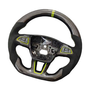 Pour <span class=keywords><strong>Focus</strong></span> MK3 MK2 <span class=keywords><strong>ST</strong></span> RS 2015 2016 2018 2019 Volant de sport en cuir en fibre de carbone Intérieur automobile - Product Image 2