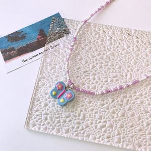 Collana di Perline per Bambini <span class=keywords><strong>con</strong></span> Farfalle e Cuori Colorati, Collana e Braccialetto Cartoon per Piccole Principesse - Product Image 6