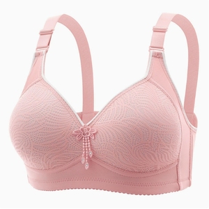 2025 elegante nuovo reggiseno di pizzo Sexy quattro file tre bottoni spugna tazza di biancheria intima per le donne - Product Image 1