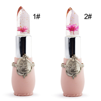 Transparent 6 couleurs mat baume à lèvres longue durée imperméable cristal fleur gelée rouge à lèvres changement de couleur 5g maquillage