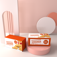 Boîte en papier personnalisée de qualité alimentaire PLA pépites de poulet rôti ailes boîte de poulet frit français boîte de papier de poulet frit