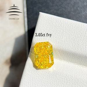 Chang Lai สุกใสตัดเป็นสีเหลืองสวยงามตัด VVS2คมชัดมากสำหรับเครื่องประดับเพชรทรงหลวมสีเหลืองสดใส - Product Image 2