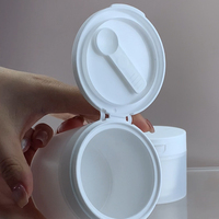 Pot vide de récipient en plastique PP de couleur blanche mate de 100g 50g pour crème pour le corps Logo personnalisé avec cuillère
