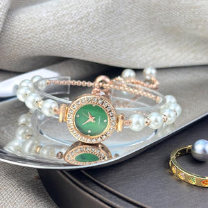 Elegante <span class=keywords><strong>Orologio</strong></span> da Polso Regolabile per Donna, Romantico <span class=keywords><strong>Orologio</strong></span> al Quarzo con Perle Bianche e Cinturino a Corda, <span class=keywords><strong>Quadrante</strong></span> con Strass (WA386) - Product Image 5