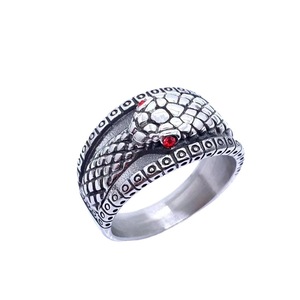 Snake <b>Ring</b> <b>For</b> <b>Men</b> Titanium Steel Red Eye Animal Design Retro <b>Silver</b> Fashion Jewelry Gift 216022 - Product Image 2