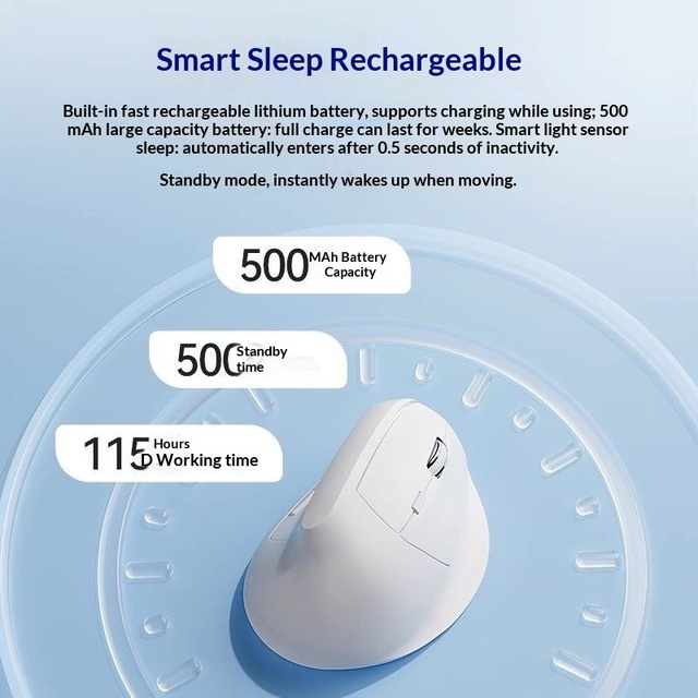 Factory New Wireless Optical Sensor Ergonomic Vertical for Mouse for Laptop with Type-C Charging and 6 Buttons