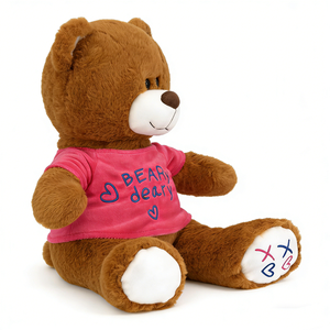 Customized Cute Brown Teddy <b>Bear</b> Plush with <b>Pink</b> Shirt, Soft Cuddly Stuffed Animal - Product Image 2