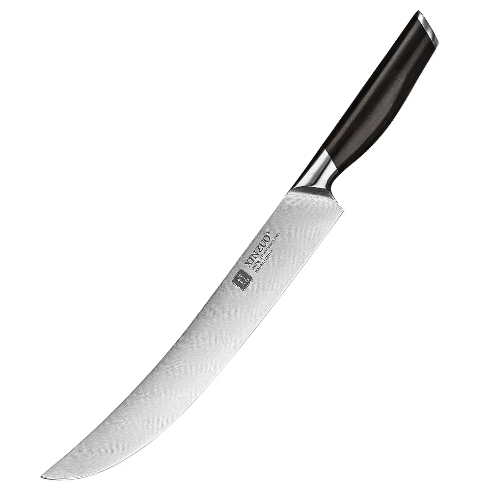 Maquinilla de afeitar afilada de 10 pulgadas, cuchillos para rebanar de cocina de acero inoxidable alemán, cuchillo para carne, mango de madera de ébano natural