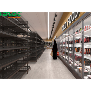 Double Sided Supermarket Shelves <b>Metal</b> Retail Display Rack Gondola Shelving for Grocery Store Aisle Merchandising - Product Image 1