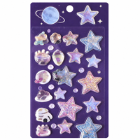 Autocollants à paillettes liquides transparents en résine dégradée de taille personnalisée pour la décoration de carnets et agendas